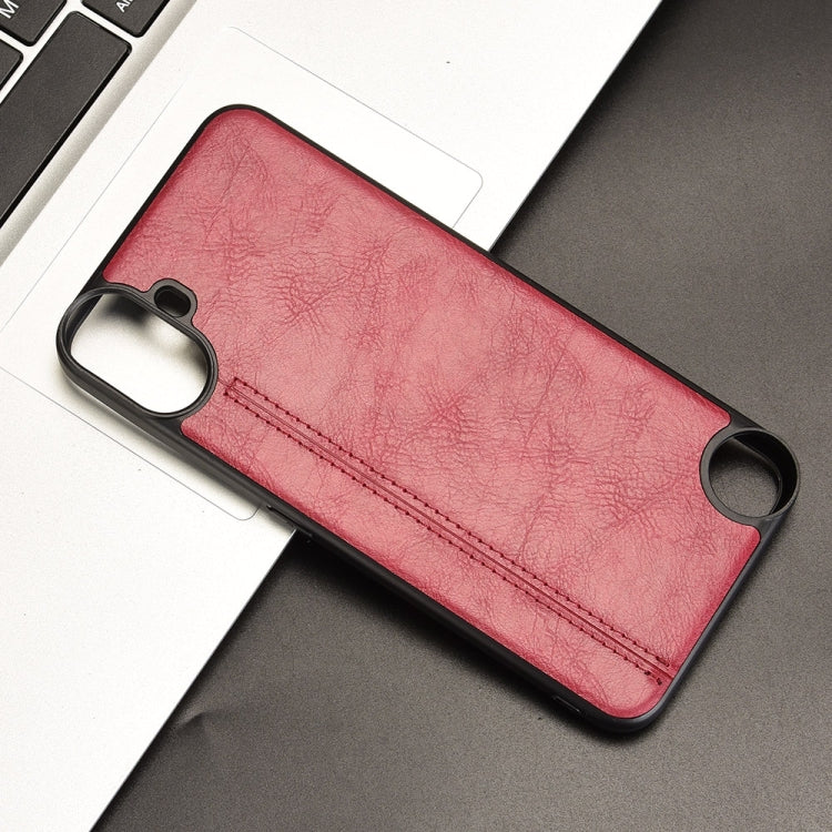 For Nothing CMF Phone 1 Cow Pattern Sewing Card Bag Phone Case(Red) - Nothing Cases by buy2fix | Online Shopping UK | buy2fix