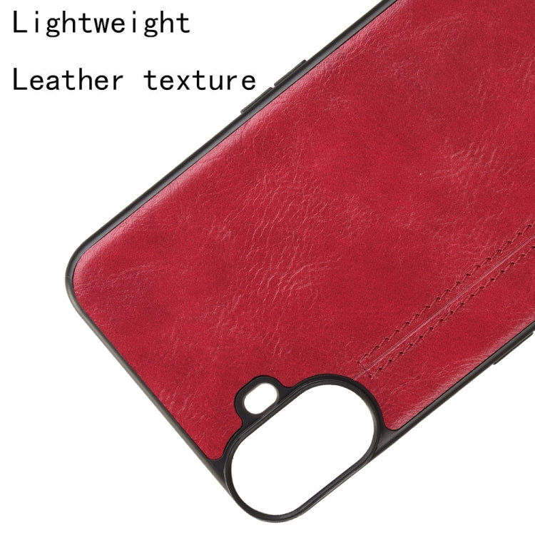 For Nothing CMF Phone 1 Cow Pattern Sewing Card Bag Phone Case(Red) - Nothing Cases by buy2fix | Online Shopping UK | buy2fix
