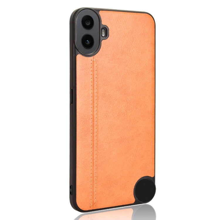 For Nothing CMF Phone 1 Cow Pattern Sewing Card Bag Phone Case(Orange) - Nothing Cases by buy2fix | Online Shopping UK | buy2fix