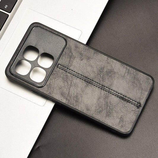 For Redmi K70 Ultra Cow Pattern Sewing Card Bag Phone Case(Black) by buy2fix