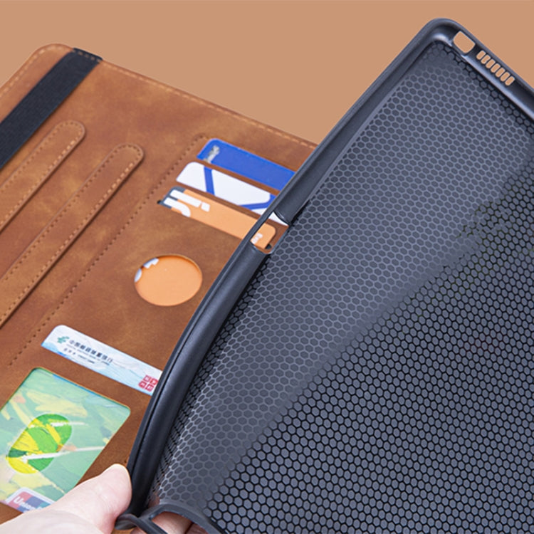 For iPad 10.2 2021 / 2020 / 10.5 Embossed Geometric Leather Smart Tablet Case(Brown) - iPad 10.2 Cases by buy2fix | Online Shopping UK | buy2fix