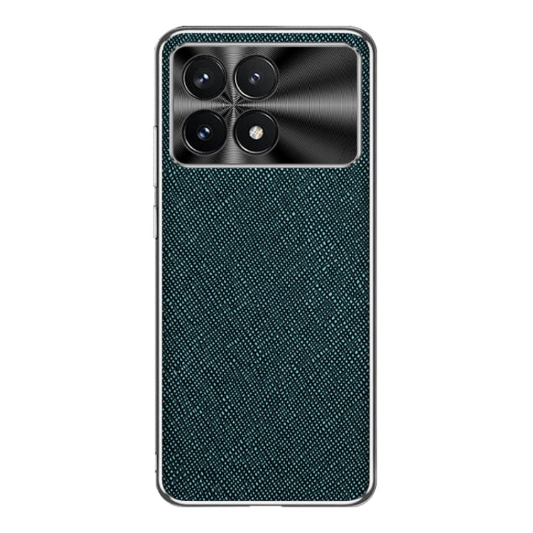 For Redmi K70 Silver Edge Cross Texture PU Leather Phone Case(Dark Green) - Xiaomi Cases by buy2fix | Online Shopping UK | buy2fix