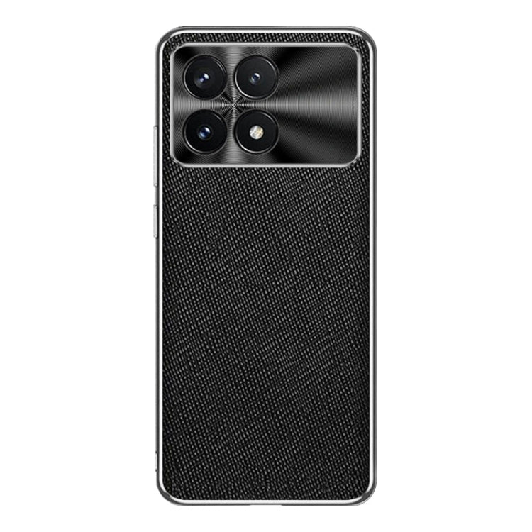 For Redmi K70 Silver Edge Cross Texture PU Leather Phone Case(Black) - Xiaomi Cases by buy2fix | Online Shopping UK | buy2fix