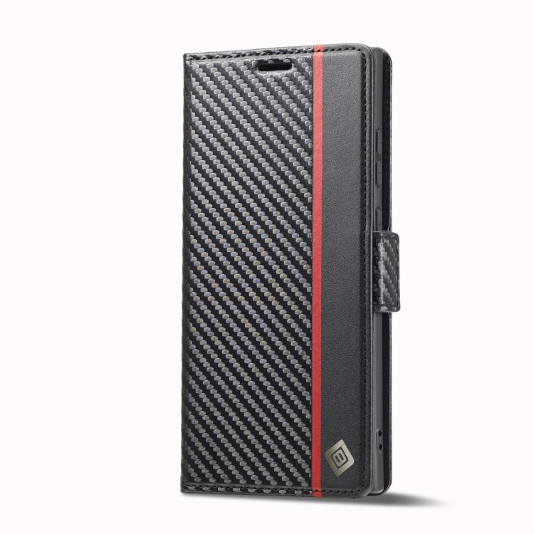 For Samsung Galaxy S25 Ultra 5G LC.IMEEKE Carbon Fiber Leather Phone Case(Vertical Black) - Galaxy S25 Ultra 5G Cases by LC.IMEEKE | Online Shopping UK | buy2fix