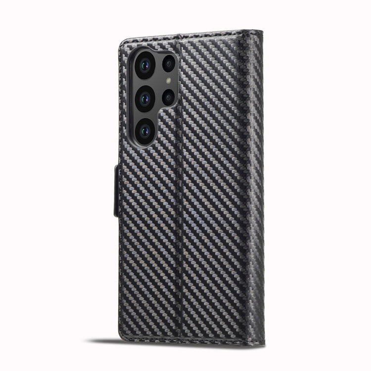 For Samsung Galaxy S25 Ultra 5G LC.IMEEKE Carbon Fiber Leather Phone Case(Vertical Black) - Galaxy S25 Ultra 5G Cases by LC.IMEEKE | Online Shopping UK | buy2fix