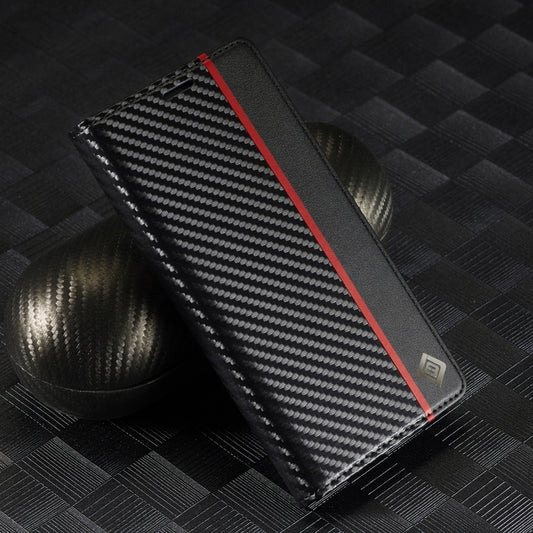 For Samsung Galaxy S25 5G LC.IMEEKE Carbon Fiber Leather Phone Case(Vertical Black) by LC.IMEEKE