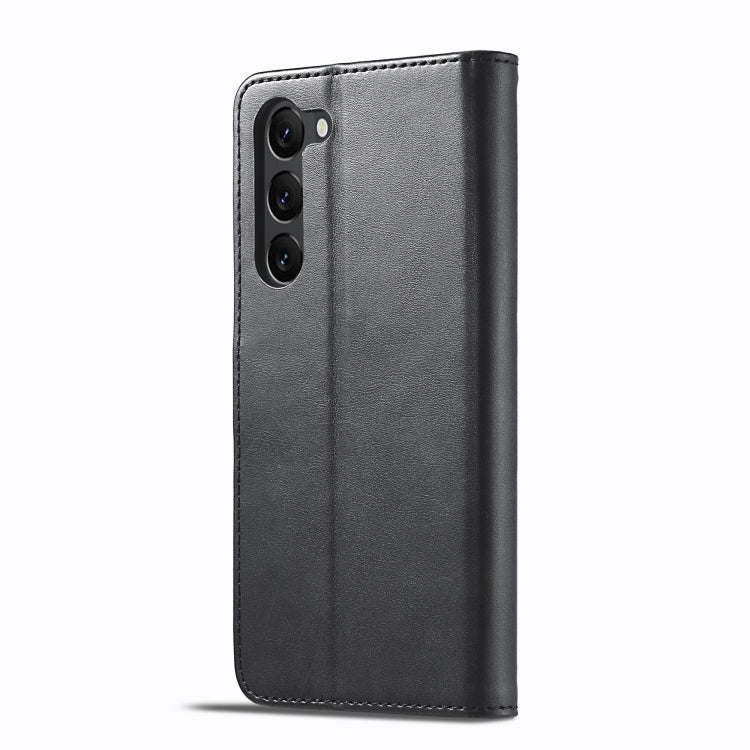 For Samsung Galaxy S25+ 5G LC.IMEEKE Calf Texture Leather Phone Case(Black) - Galaxy S25+ 5G Cases by LC.IMEEKE | Online Shopping UK | buy2fix
