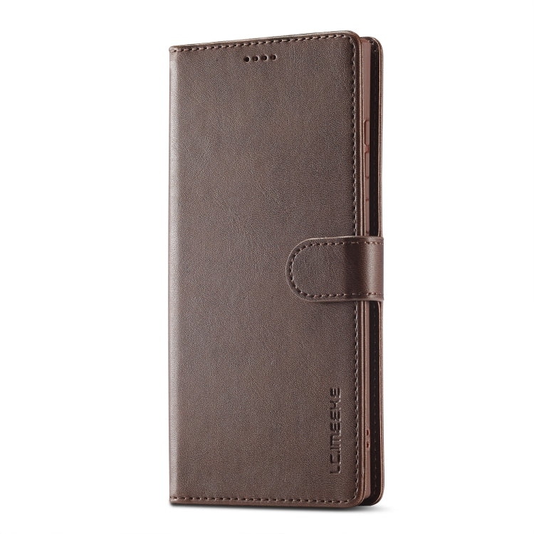 For Samsung Galaxy S25 Ultra 5G LC.IMEEKE Calf Texture Leather Phone Case(Coffee) - Galaxy S25 Ultra 5G Cases by LC.IMEEKE | Online Shopping UK | buy2fix