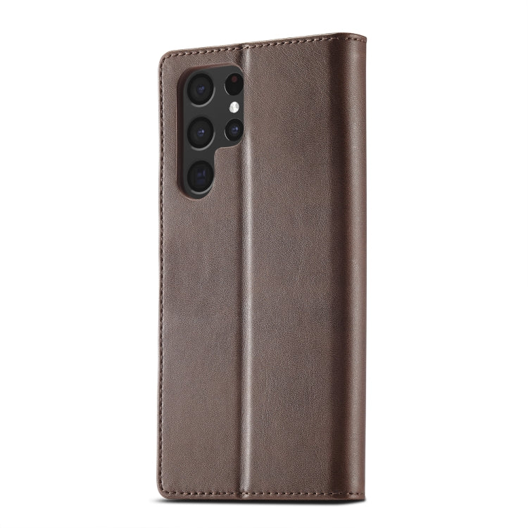 For Samsung Galaxy S25 Ultra 5G LC.IMEEKE Calf Texture Leather Phone Case(Coffee) - Galaxy S25 Ultra 5G Cases by LC.IMEEKE | Online Shopping UK | buy2fix