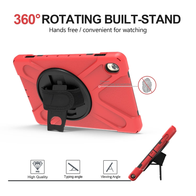 For Huawei MediaPad M6 10.8 Shockproof Colorful Silicone + PC Protective Case with Holder & Hand Grip Strap(Red) - Huawei by buy2fix | Online Shopping UK | buy2fix