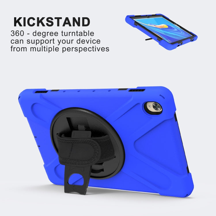 For Huawei MediaPad M6 10.8 Shockproof Colorful Silicone + PC Protective Case with Holder & Hand Grip Strap(Blue) - Huawei by buy2fix | Online Shopping UK | buy2fix