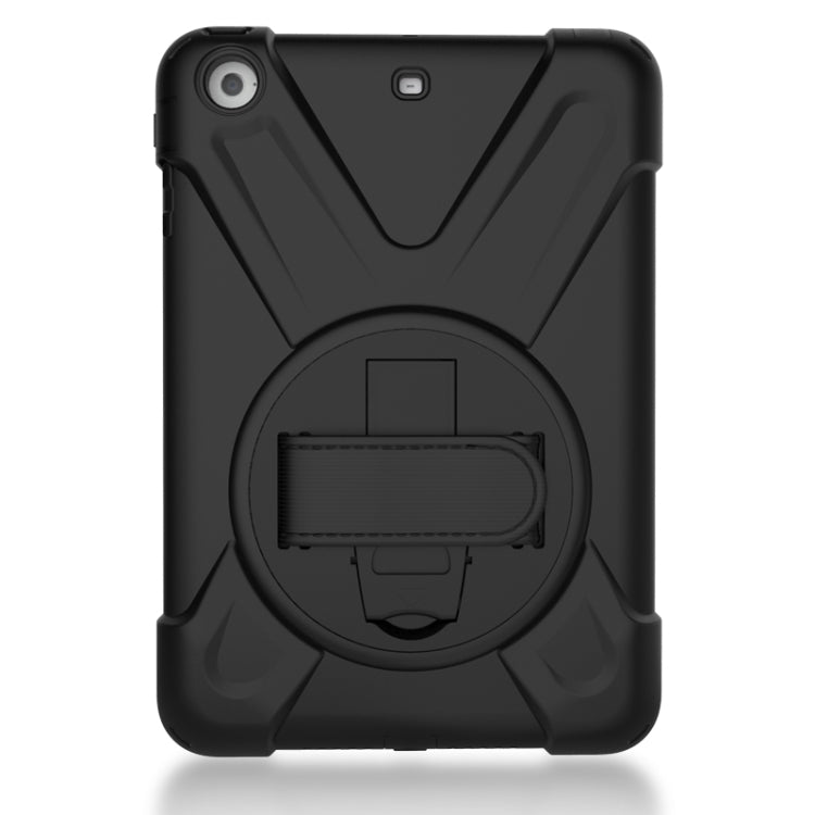 For iPad Mini 3 & 2 & 1 Shockproof Colorful Silicone + PC Protective Case with Holder & Hand Grip Strap(Black) - iPad Mini 4 & 3 & 2 & 1 Cases by buy2fix | Online Shopping UK | buy2fix