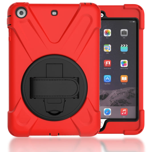 For iPad Mini 3 & 2 & 1 Shockproof Colorful Silicone + PC Protective Case with Holder & Hand Grip Strap(Red) - iPad Mini 4 & 3 & 2 & 1 Cases by buy2fix | Online Shopping UK | buy2fix