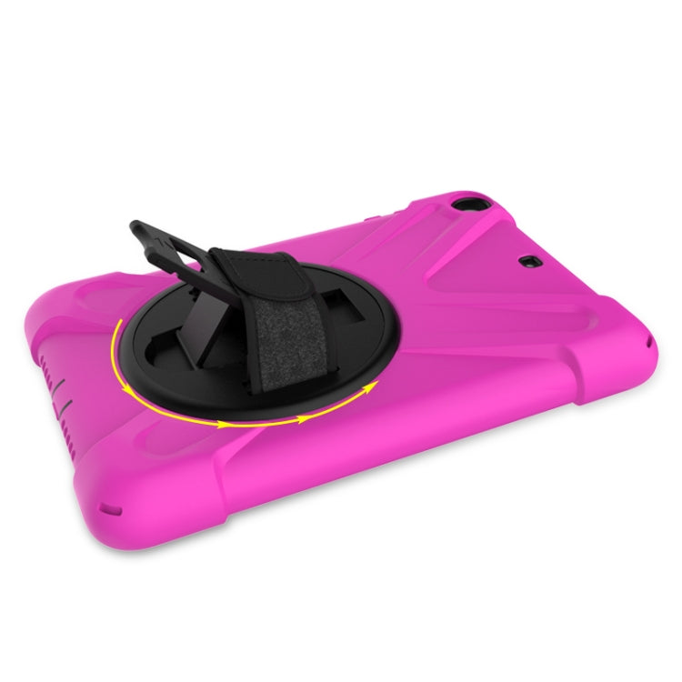 For iPad Mini 3 & 2 & 1 Shockproof Colorful Silicone + PC Protective Case with Holder & Hand Grip Strap(Rose Red) - iPad Mini 4 & 3 & 2 & 1 Cases by buy2fix | Online Shopping UK | buy2fix