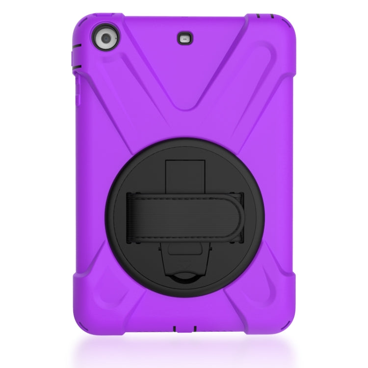 For iPad Mini 3 & 2 & 1 Shockproof Colorful Silicone + PC Protective Case with Holder & Hand Grip Strap(Purple) - iPad Mini 4 & 3 & 2 & 1 Cases by buy2fix | Online Shopping UK | buy2fix