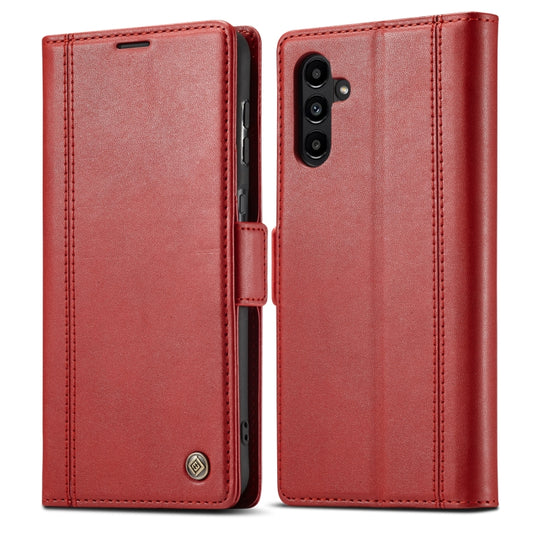 For Samsung Galaxy S24 FE 5G LC.IMEEKE Skin-friendly Card Slots Leather Phone Case(Red) by LC.IMEEKE