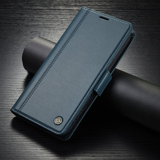 For iPhone 16 Plus LC.IMEEKE Skin-friendly Card Slots Leather Phone Case(Blue) by LC.IMEEKE