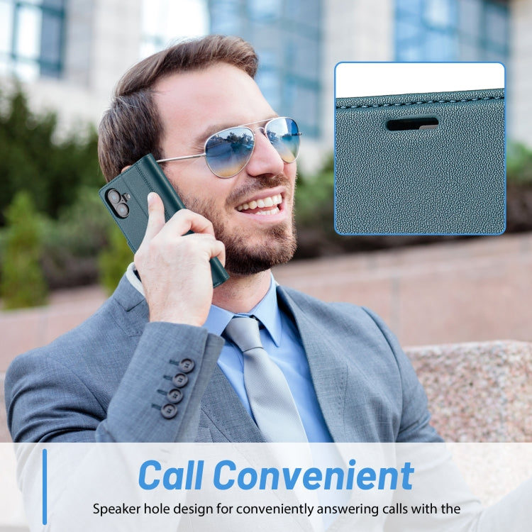 For iPhone 16 Plus LC.IMEEKE Skin-friendly Card Slots Leather Phone Case(Blue) by LC.IMEEKE