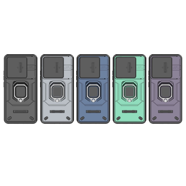 For Redmi K70 Ultra Global Sliding Camshield TPU + PC Shockproof Phone Case with Holder(Green) by buy2fix
