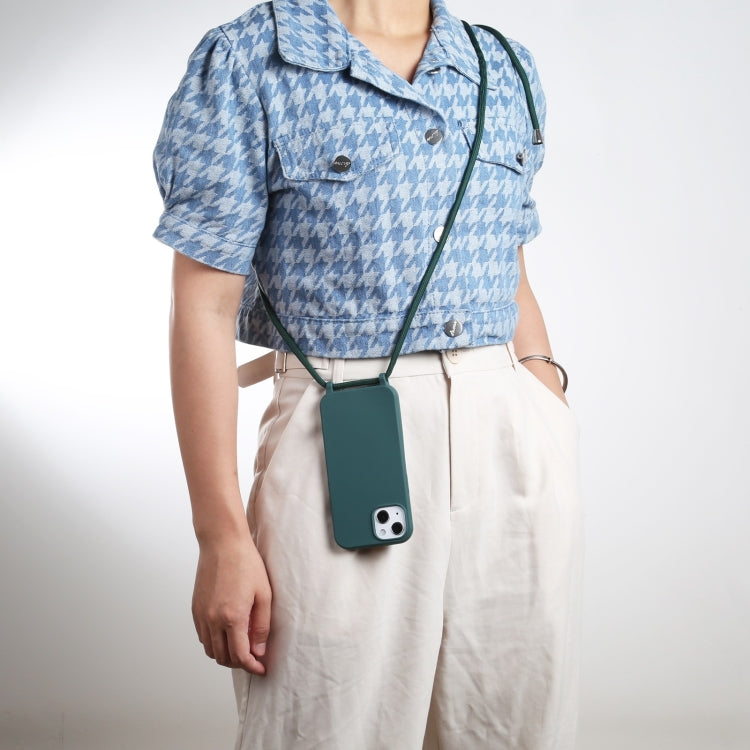 Candy Colors TPU Protective Phone Case with Lanyard For iPhone 16 Pro Max(Dark Green) by buy2fix