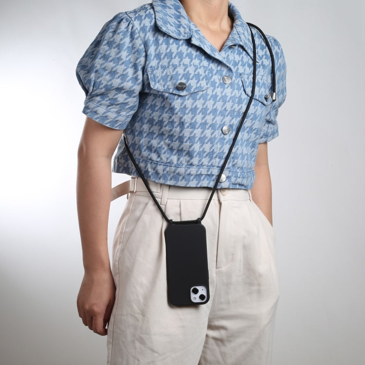 Candy Colors TPU Protective Phone Case with Lanyard For iPhone 16 Pro Max(Black) by buy2fix