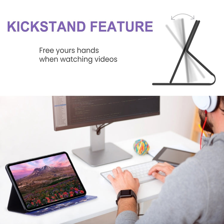 For iPad Air 13 2025 / 2024 Colored Drawing Leather Tablet Case(Purple Butterfly) by buy2fix