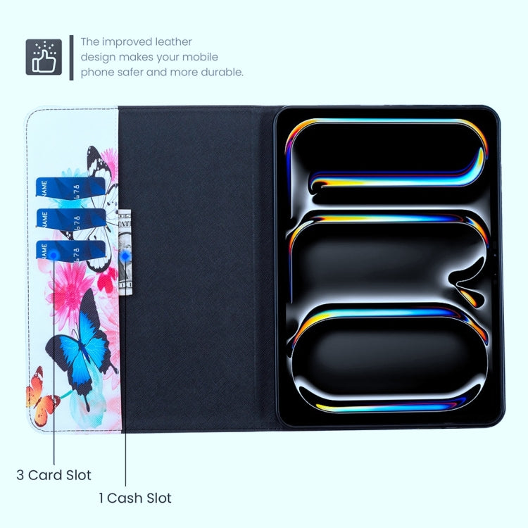 For iPad Air 13 2025 / 2024 Colored Drawing Leather Tablet Case(Two Butterflies) - iPad Air 13 2025 / 2024 Cases by buy2fix | Online Shopping UK | buy2fix