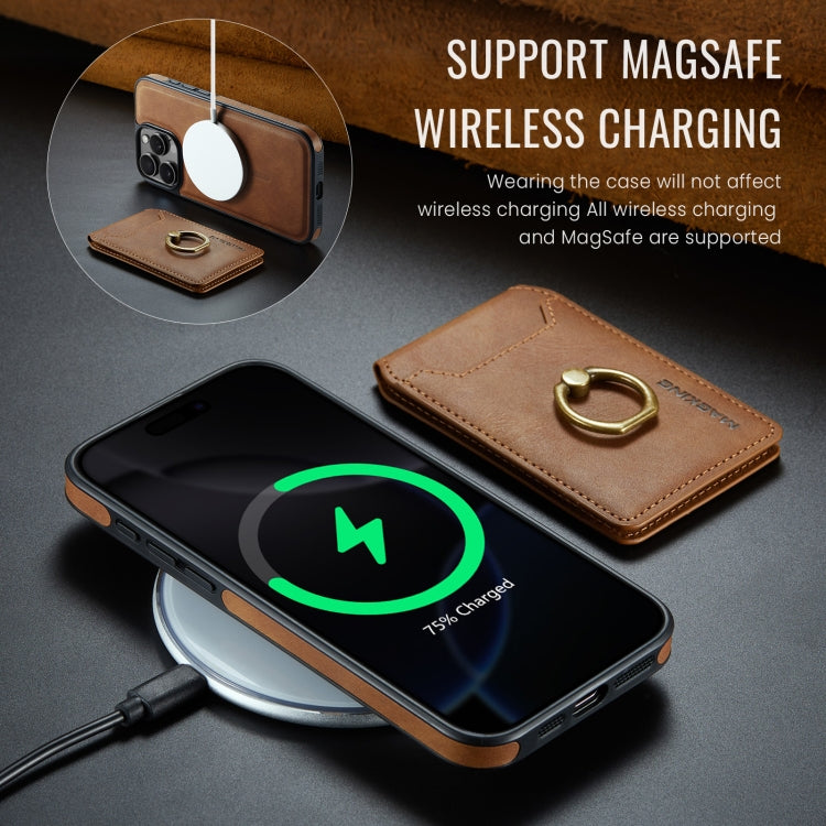 For iPhone 16 Pro Max MAGKING K1 MagSafe Detachable Wallet RFID Back Cover Phone Case(Brown) - iPhone 16 Pro Max Cases by MAGKING | Online Shopping UK | buy2fix