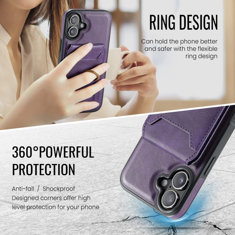 For iPhone 16 Plus MAGKING K1 MagSafe Detachable Wallet RFID Back Cover Phone Case(Purple) - iPhone 16 Plus Cases by MAGKING | Online Shopping UK | buy2fix