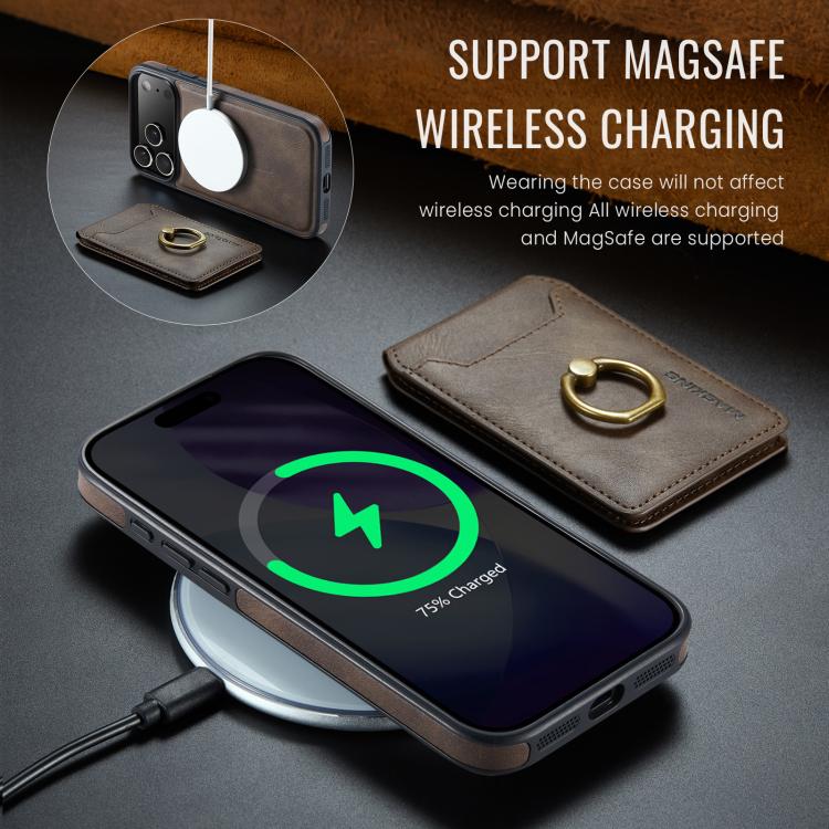 For iPhone 17 Pro Max MAGKING K1 MagSafe Detachable Wallet RFID Back Cover Phone Case(Coffee) - iPhone 17 Pro Max Cases by MAGKING | Online Shopping UK | buy2fix