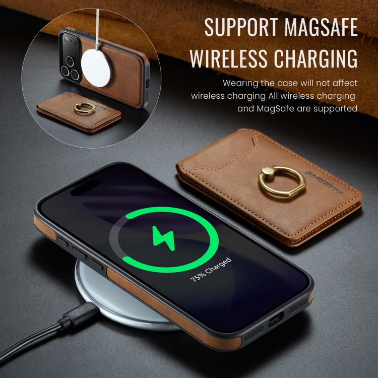 For iPhone 17 Pro Max MAGKING K1 MagSafe Detachable Wallet RFID Back Cover Phone Case(Brown) - iPhone 17 Pro Max Cases by MAGKING | Online Shopping UK | buy2fix