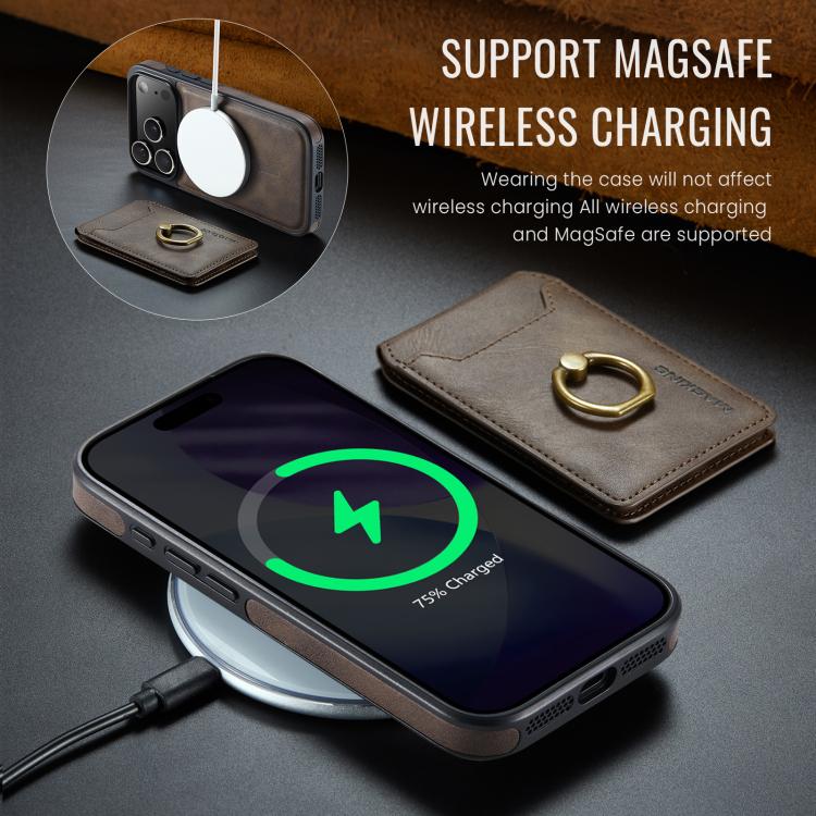 For iPhone 17 Pro MAGKING K1 MagSafe Detachable Wallet RFID Back Cover Phone Case(Coffee) - iPhone 17 Pro Cases by MAGKING | Online Shopping UK | buy2fix