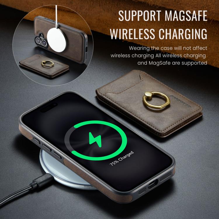 For iPhone 17 MAGKING K1 MagSafe Detachable Wallet RFID Back Cover Phone Case(Coffee) - iPhone 17 Cases by MAGKING | Online Shopping UK | buy2fix