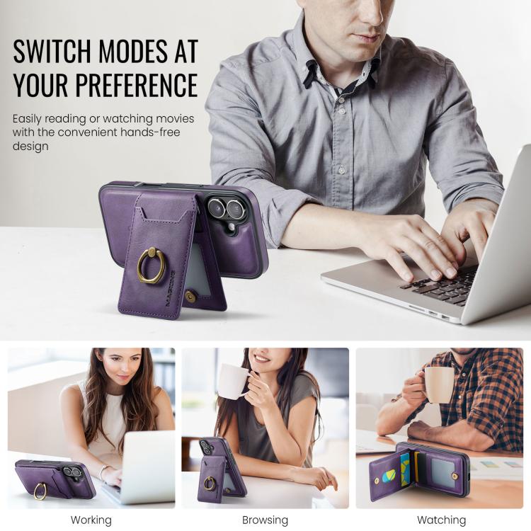 For iPhone 17 MAGKING K1 MagSafe Detachable Wallet RFID Back Cover Phone Case(Purple) - iPhone 17 Cases by MAGKING | Online Shopping UK | buy2fix