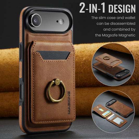For iPhone Air MAGKING K1 MagSafe Detachable Wallet RFID Back Cover Phone Case(Brown) - iPhone Air Cases by MAGKING | Online Shopping UK | buy2fix