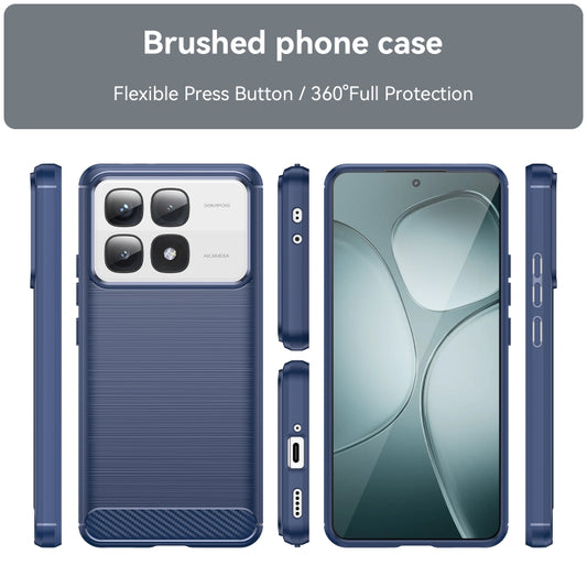 For Redmi K70 Ultra Brushed Texture Carbon Fiber TPU Phone Case(Blue) by buy2fix