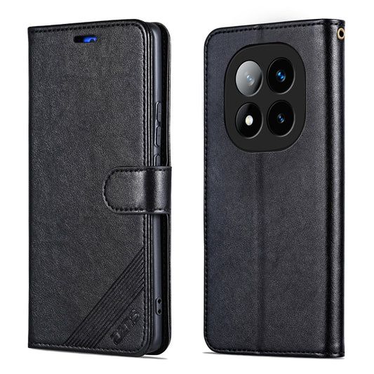 For Redmi Note 14 Pro 5G AZNS Sheepskin Texture Flip Leather Phone Case(Black) by AZNS