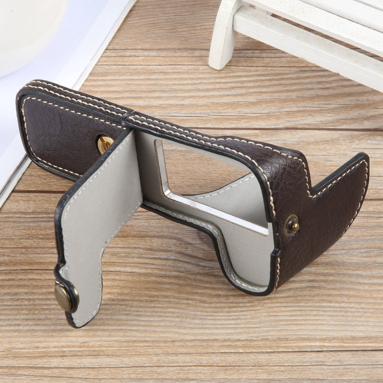 For Canon EOS 200D II / 200D Buffalo Texture PU Leather Camera Half Case Base(Dark Coffee) - Half Case by buy2fix | Online Shopping UK | buy2fix