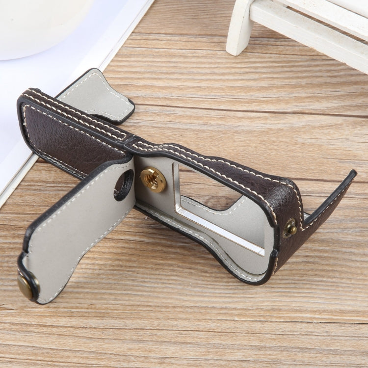 For FUJIFILM X-T1 Buffalo Texture PU Leather Camera Half Case Base(Dark Coffee) - Half Case by buy2fix | Online Shopping UK | buy2fix