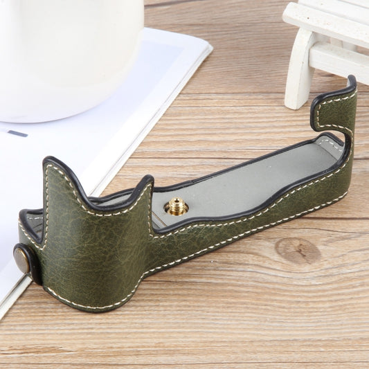For FUJIFILM X-T1 Buffalo Texture PU Leather Camera Half Case Base(Green) - Half Case by buy2fix | Online Shopping UK | buy2fix