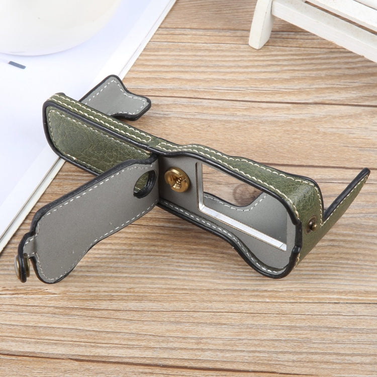 For FUJIFILM X-T1 Buffalo Texture PU Leather Camera Half Case Base(Green) - Half Case by buy2fix | Online Shopping UK | buy2fix