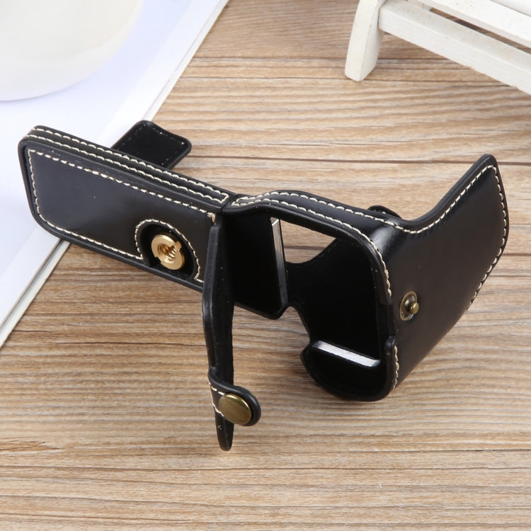 For Sony ILCE-7CM2 / Alpha 7C II Glossy PU Leather Camera Half Case Base(Black) - Half Case by buy2fix | Online Shopping UK | buy2fix