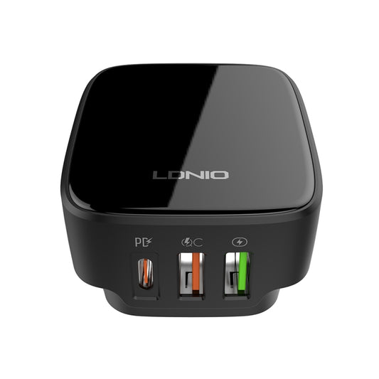 LDNIO Q334 32W Type-C + Dual USB Port Charger with 1m USB-C / Type-C to USB-C / Type-C Data Cable, Plug Type:US Plug(Black) by LDNIO