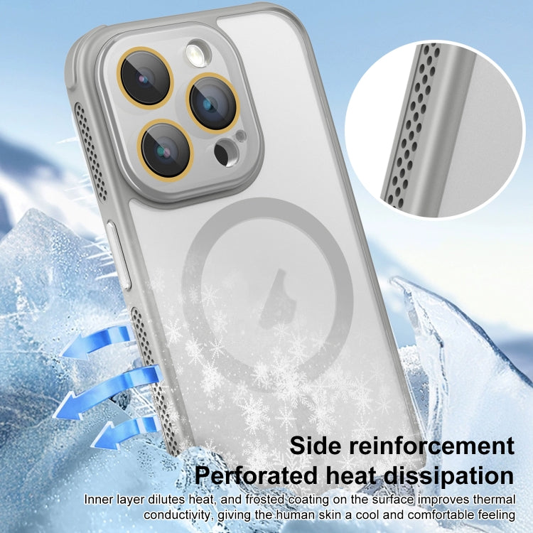 For iPhone 16 Plus Hardware Side Cooling Skin Feel Frosted MagSafe Magnetic Phone Case with Lens Film(Black) - iPhone 16 Plus Cases by buy2fix | Online Shopping UK | buy2fix