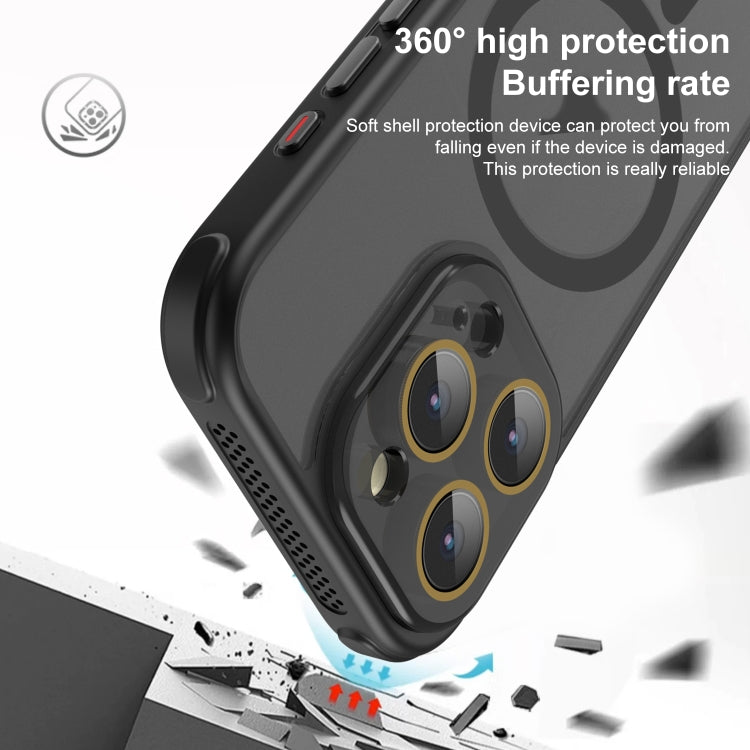 For iPhone 16 Plus Hardware Side Cooling Skin Feel Frosted MagSafe Magnetic Phone Case with Lens Film(Black) - iPhone 16 Plus Cases by buy2fix | Online Shopping UK | buy2fix
