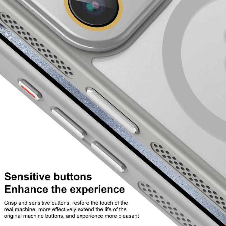 For iPhone 16 Plus Hardware Side Cooling Skin Feel Frosted MagSafe Magnetic Phone Case with Lens Film(Black) - iPhone 16 Plus Cases by buy2fix | Online Shopping UK | buy2fix