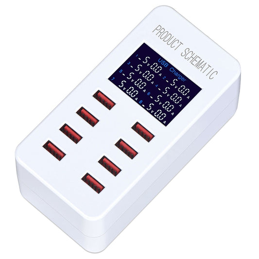 A8B 50W 8 Ports USB Smart Charging Station with Digital Display, Plug:EU Plug by buy2fix