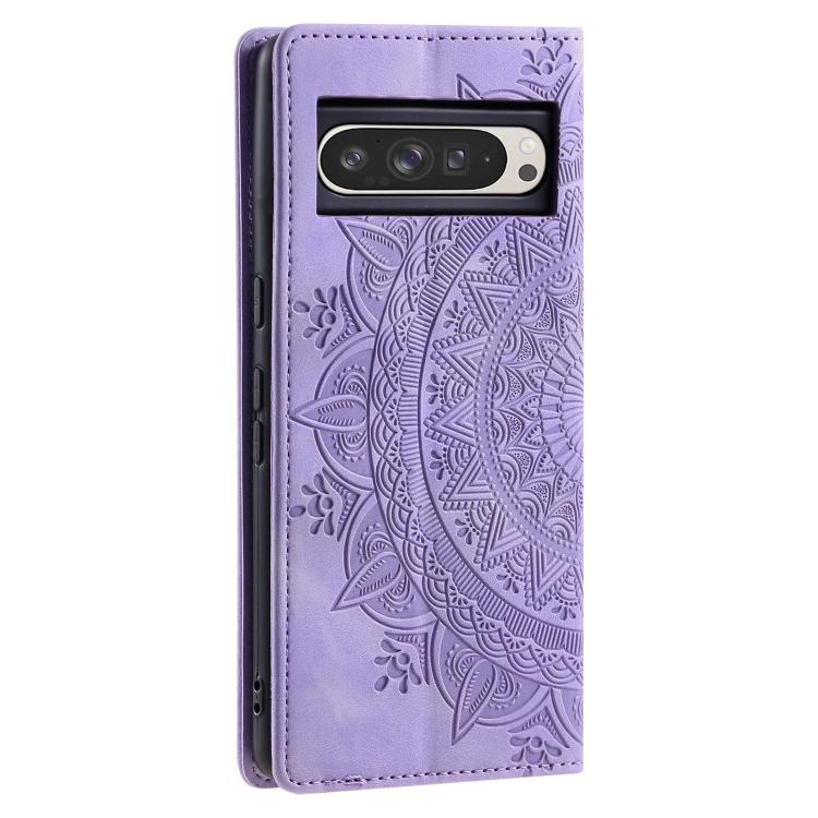 For Google Pixel 10 Pro XL Totem Embossed Magnetic Leather Phone Case(Purple) - Google Cases by buy2fix | Online Shopping UK | buy2fix