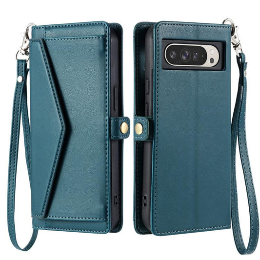 For Google Pixel 10 Pro XL Wallet Multi-card Slot Leather Phone Case with Lanyard(Green) - Google Cases by buy2fix | Online Shopping UK | buy2fix
