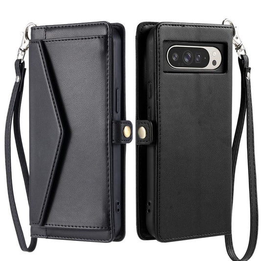 For Google Pixel 10 Pro XL Wallet Multi-card Slot Leather Phone Case with Lanyard(Black) - Google Cases by buy2fix | Online Shopping UK | buy2fix